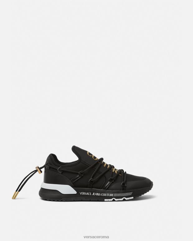 esso Versace uomini scarpe da ginnastica dinamiche oro nero JT08Z2446 scarpa