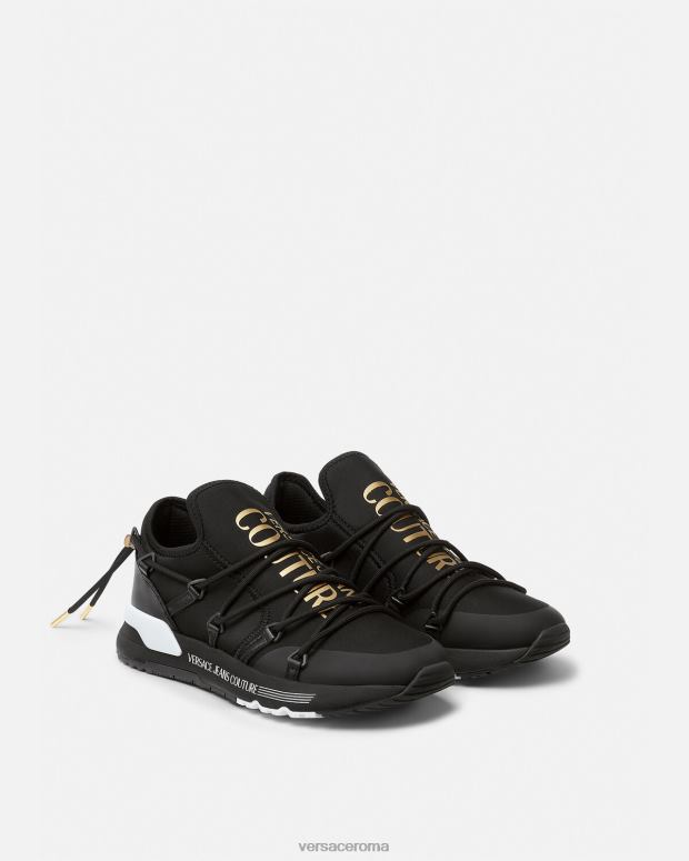 esso Versace uomini scarpe da ginnastica dinamiche oro nero JT08Z2446 scarpa