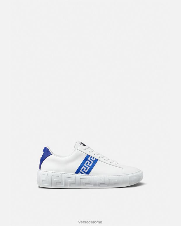 esso Versace uomini scarpe da ginnastica greca blu bianco JT08Z1558 scarpa