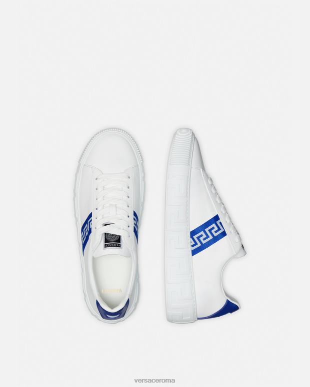 esso Versace uomini scarpe da ginnastica greca blu bianco JT08Z1558 scarpa