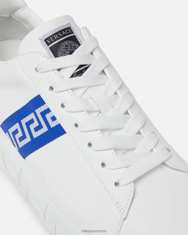 esso Versace uomini scarpe da ginnastica greca blu bianco JT08Z1558 scarpa