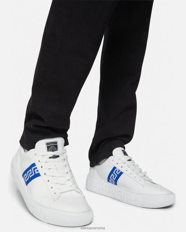 esso Versace uomini scarpe da ginnastica greca blu bianco JT08Z1558 scarpa