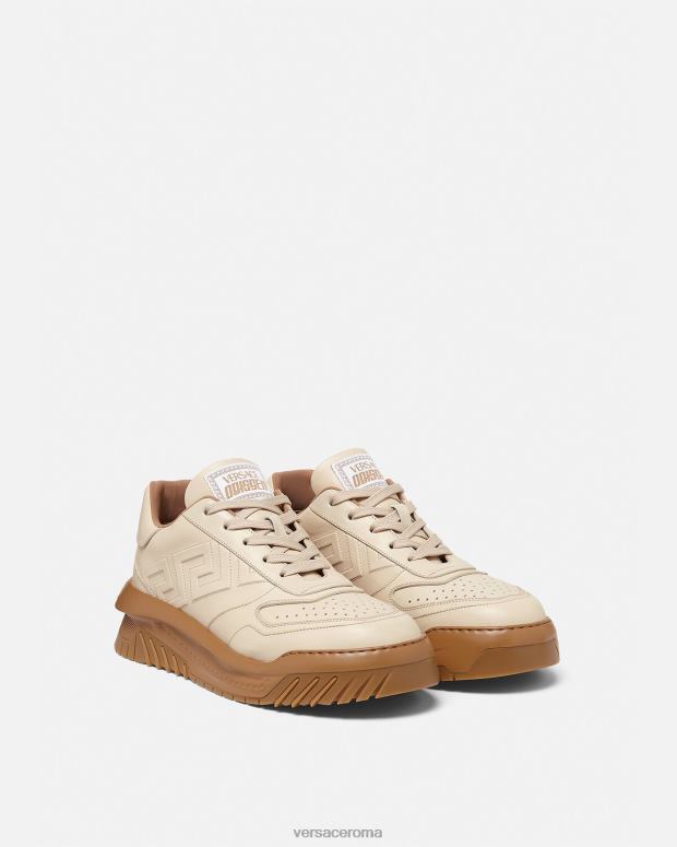 esso Versace uomini scarpe da ginnastica greca odissea beige JT08Z1536 scarpa