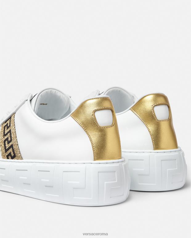 esso Versace uomini scarpe da ginnastica greca oro bianco JT08Z1552 scarpa