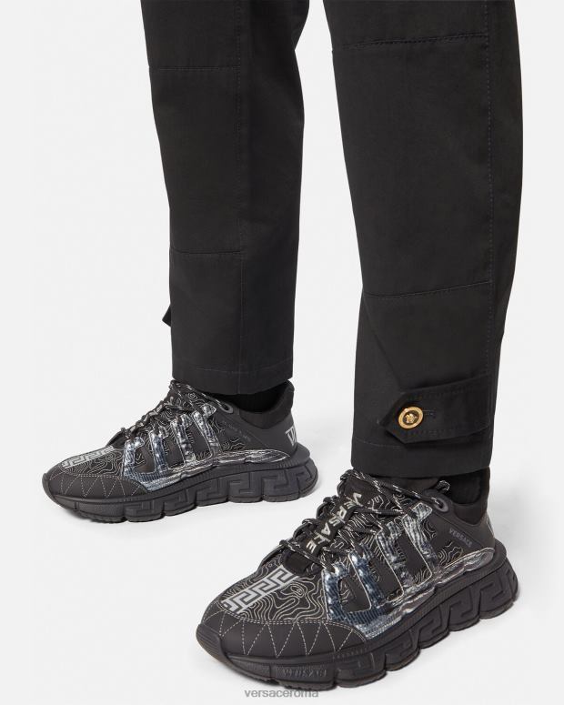 esso Versace uomini scarpe da ginnastica trigreca nero JT08Z1529 scarpa