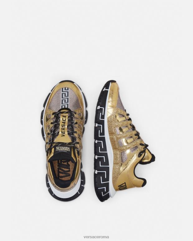 esso Versace uomini scarpe da ginnastica trigreca oro JT08Z1531 scarpa