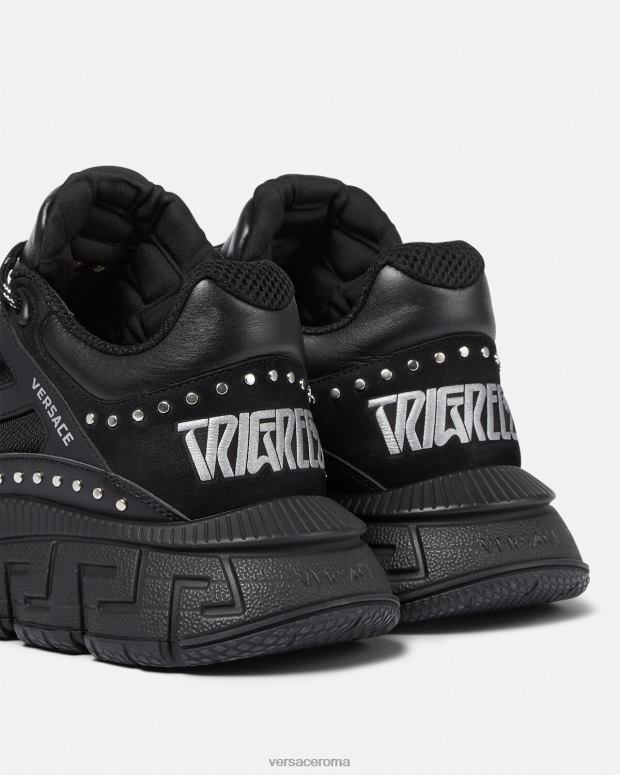 esso Versace uomini sneakers trigreca borchiate nero JT08Z1544 scarpa
