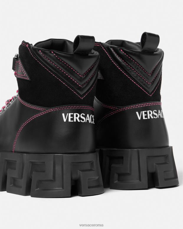 esso Versace uomini scarponi da trekking labirinto greca nero JT08Z1581 scarpa