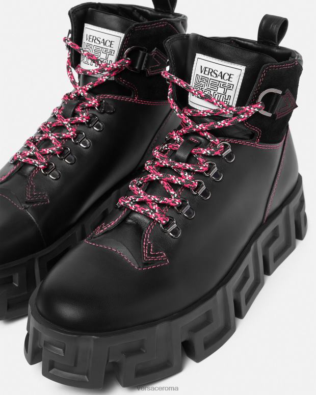 esso Versace uomini scarponi da trekking labirinto greca nero JT08Z1581 scarpa