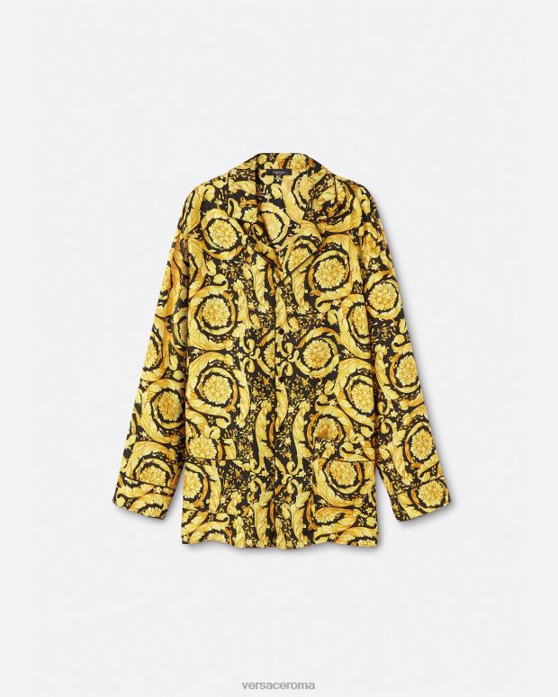 esso Versace uomini camicia pigiama in seta con stampa barocca stampa JT08Z1735 biancheria intima e costumi da bagno