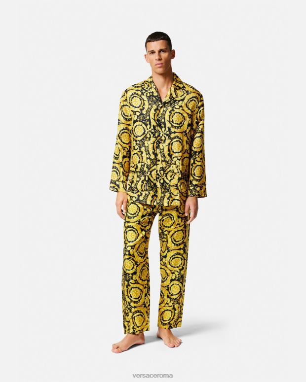esso Versace uomini camicia pigiama in seta con stampa barocca stampa JT08Z1735 biancheria intima e costumi da bagno