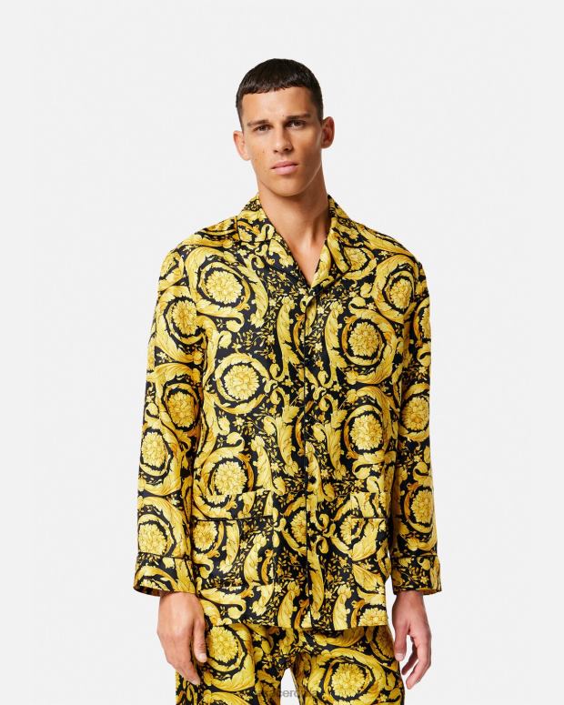 esso Versace uomini camicia pigiama in seta con stampa barocca stampa JT08Z1735 biancheria intima e costumi da bagno