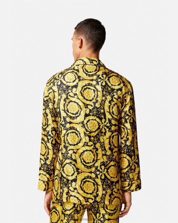 esso Versace uomini camicia pigiama in seta con stampa barocca stampa JT08Z1735 biancheria intima e costumi da bagno