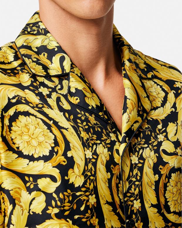 esso Versace uomini camicia pigiama in seta con stampa barocca stampa JT08Z1735 biancheria intima e costumi da bagno