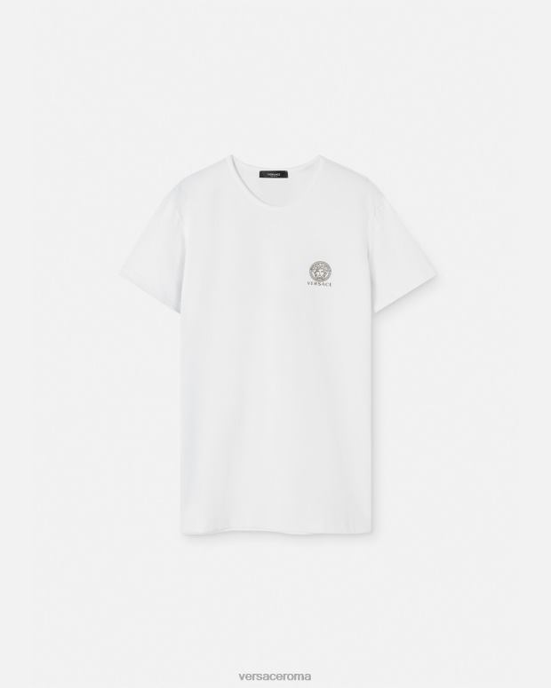esso Versace uomini maglietta con medusa bianco JT08Z1733 biancheria intima e costumi da bagno