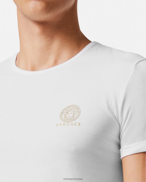 esso Versace uomini maglietta con medusa bianco JT08Z1733 biancheria intima e costumi da bagno