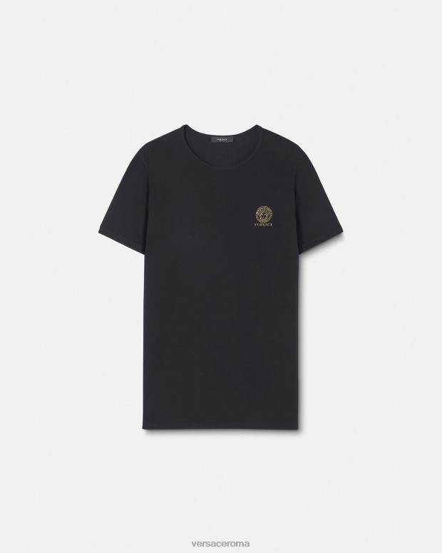 esso Versace uomini maglietta con medusa nero JT08Z1732 biancheria intima e costumi da bagno