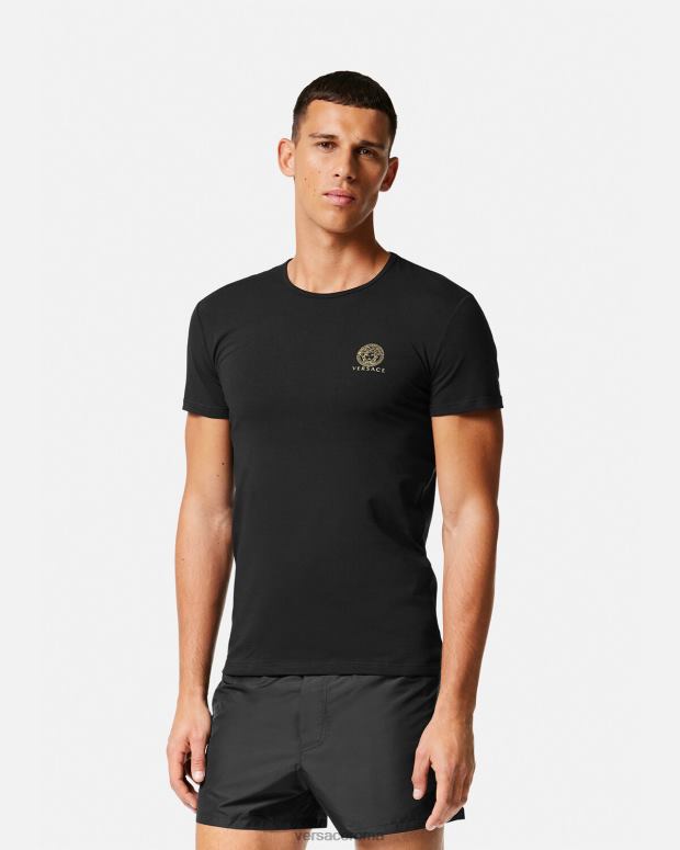 esso Versace uomini maglietta con medusa nero JT08Z1732 biancheria intima e costumi da bagno