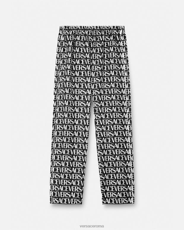 esso Versace uomini pantaloni del pigiama all-over nero e stampa JT08Z1738 biancheria intima e costumi da bagno