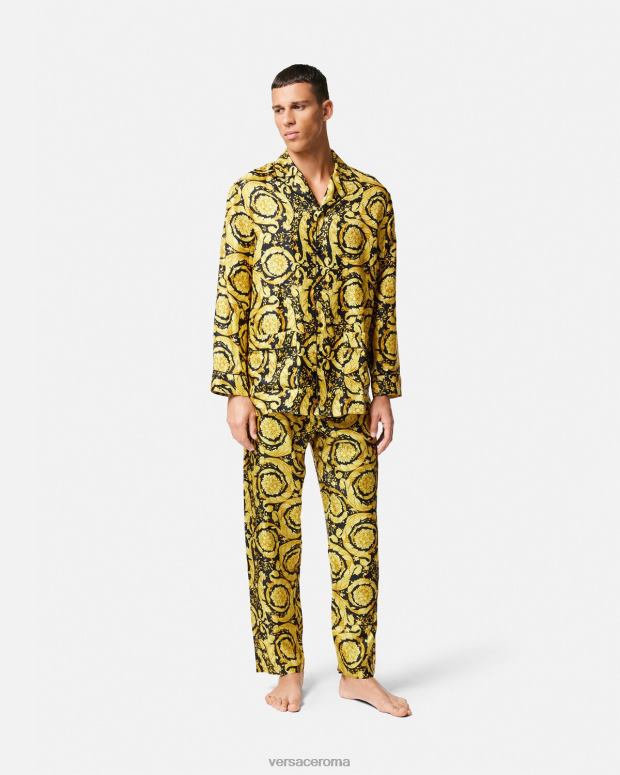esso Versace uomini pantaloni del pigiama in seta stampa barocca stampa JT08Z1736 biancheria intima e costumi da bagno
