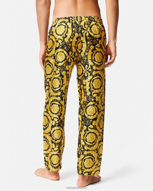 esso Versace uomini pantaloni del pigiama in seta stampa barocca stampa JT08Z1736 biancheria intima e costumi da bagno