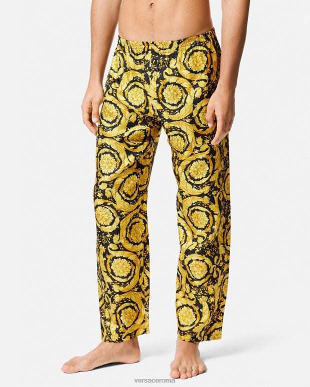 esso Versace uomini pantaloni del pigiama in seta stampa barocca stampa JT08Z1736 biancheria intima e costumi da bagno