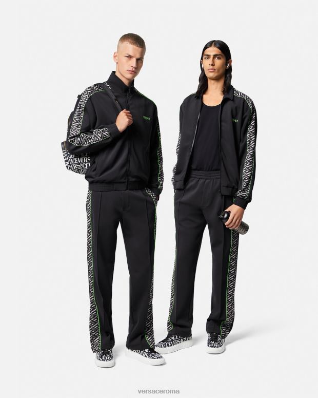 esso Versace uomini pantaloni da ginnastica in nylon la greca stampa JT08Z1457 vestiario
