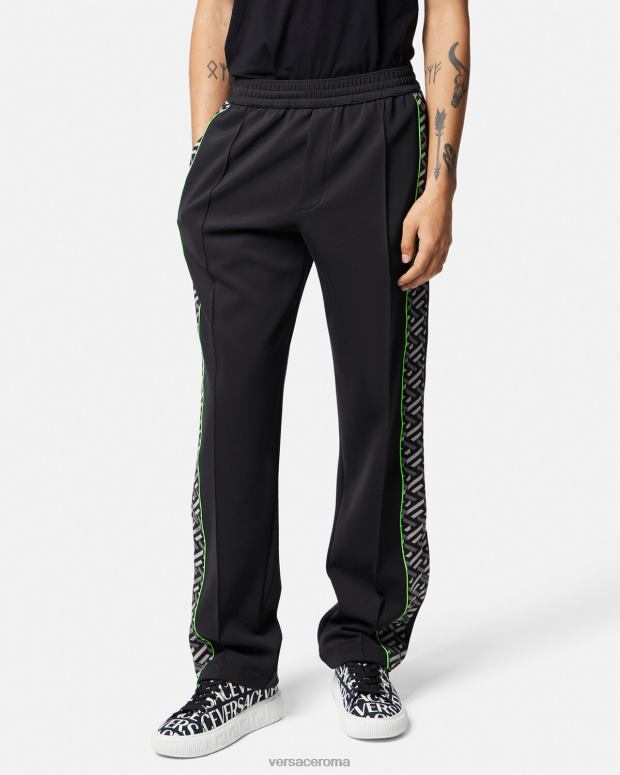 esso Versace uomini pantaloni da ginnastica in nylon la greca stampa JT08Z1457 vestiario
