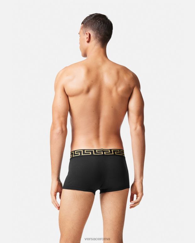 esso Versace uomini Bauli con bordo Greca, confezione da 2 nero bianco JT08Z1752 biancheria intima e costumi da bagno