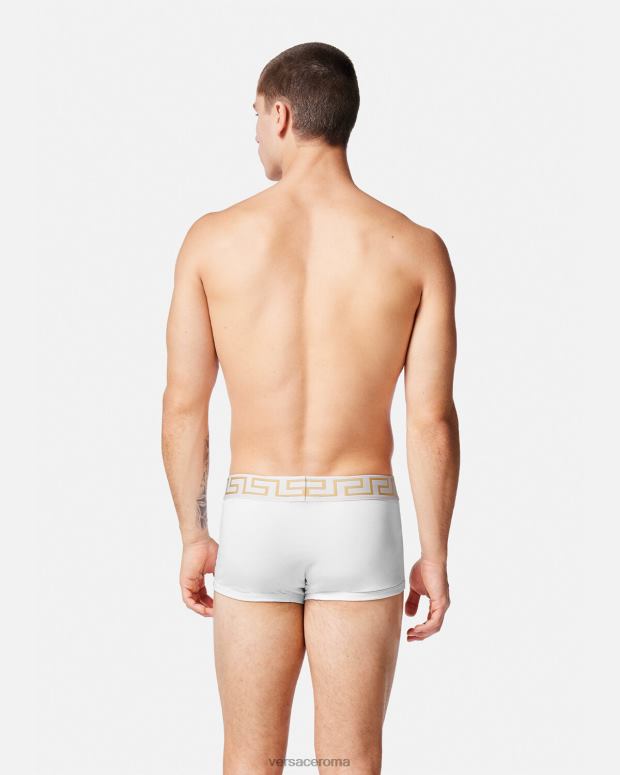 esso Versace uomini Bauli con bordo grecata, confezione da 3 bianco e nero e grigio JT08Z1751 biancheria intima e costumi da bagno