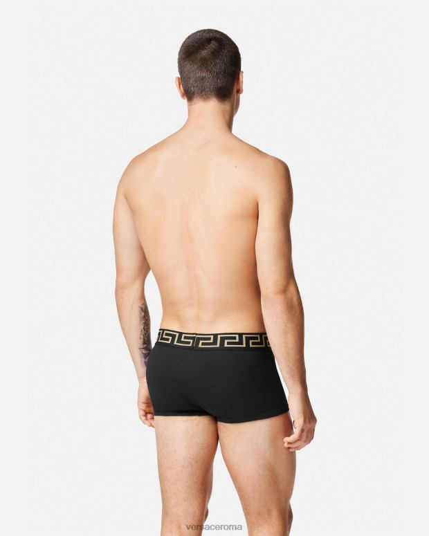 esso Versace uomini Bauli con bordo grecata, confezione da 3 bianco e nero e grigio JT08Z1751 biancheria intima e costumi da bagno