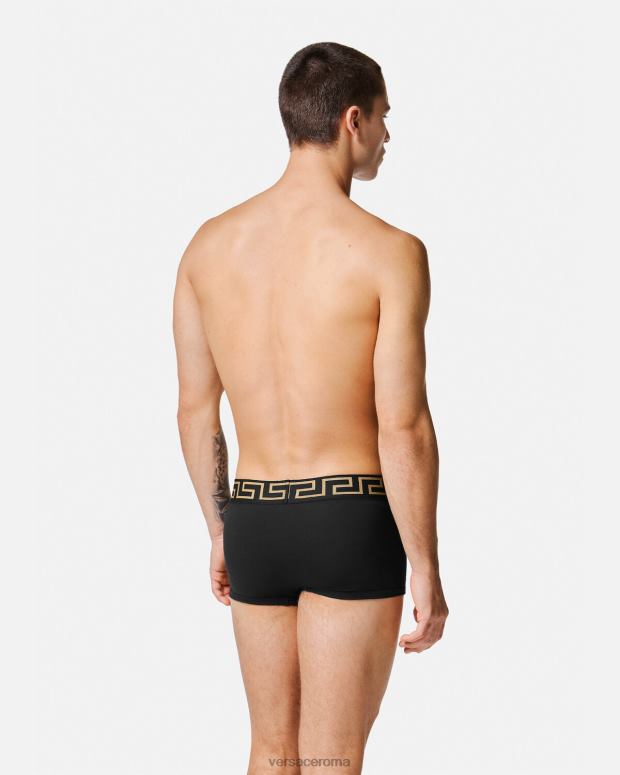 esso Versace uomini Bauli con bordo grecata, confezione da 3 nero JT08Z1750 biancheria intima e costumi da bagno