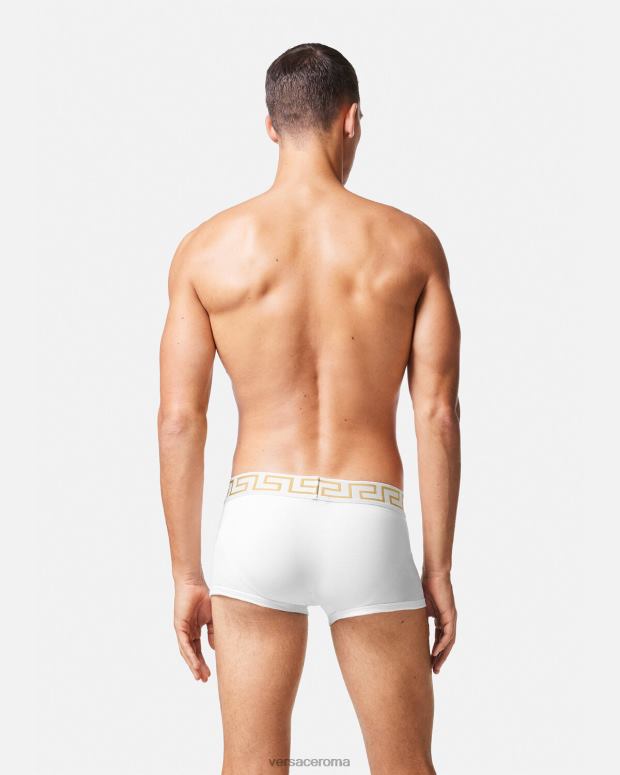 esso Versace uomini Bauli con bordo grecata, confezione da 3 oro bianco JT08Z1749 biancheria intima e costumi da bagno