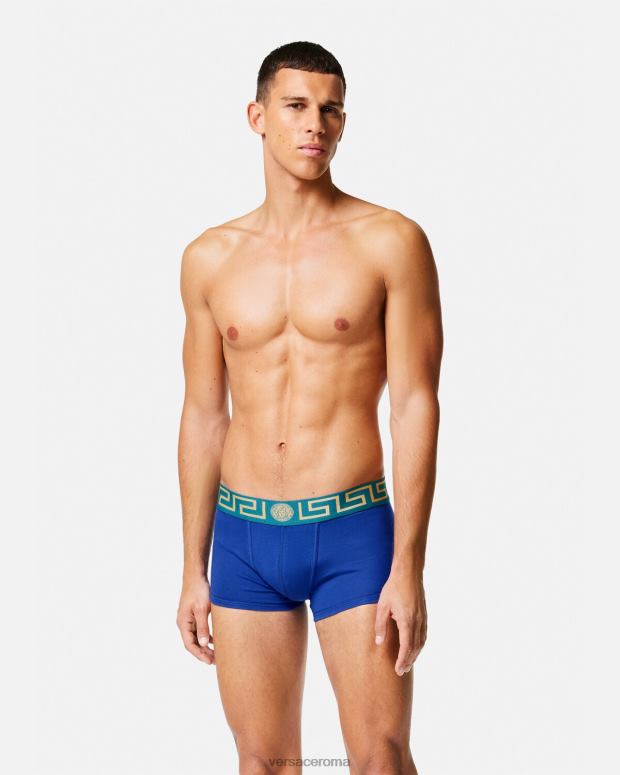 esso Versace uomini tronchi di confine greca blu JT08Z1745 biancheria intima e costumi da bagno