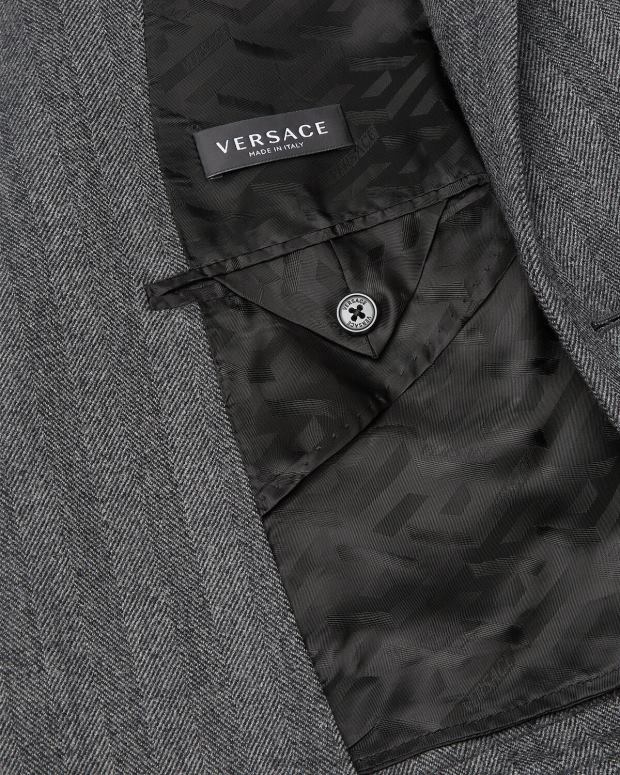 esso Versace uomini Blazer in cashmere con medusa grigio JT08Z1263 vestiario