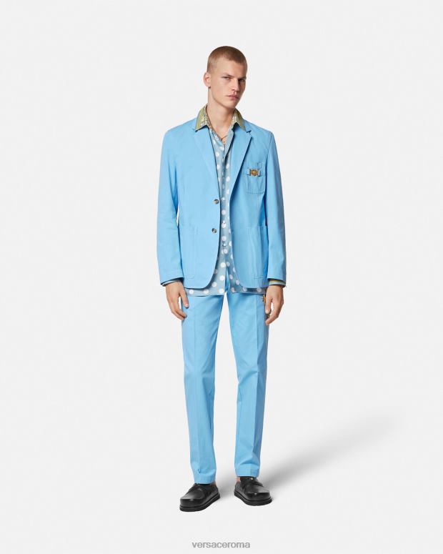 esso Versace uomini Pantaloni Biggie con Medusa azzurro JT08Z1267 vestiario
