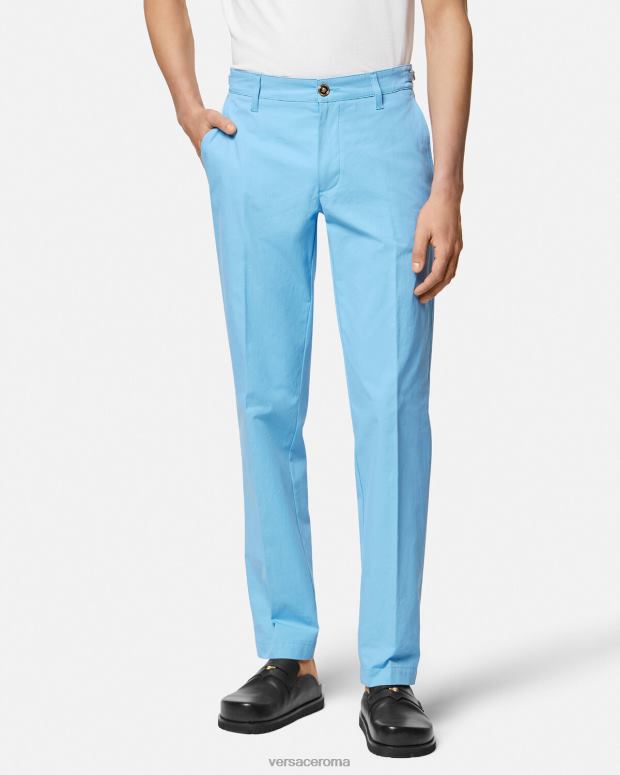 esso Versace uomini Pantaloni Biggie con Medusa azzurro JT08Z1267 vestiario
