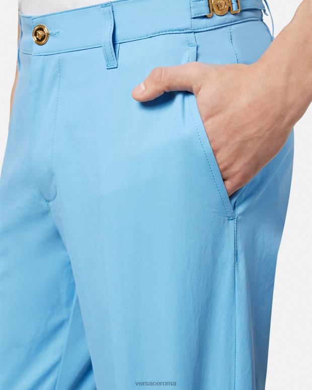 esso Versace uomini Pantaloni Biggie con Medusa azzurro JT08Z1267 vestiario