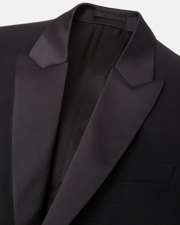 esso Versace uomini blazer formale in lana nero JT08Z1260 vestiario