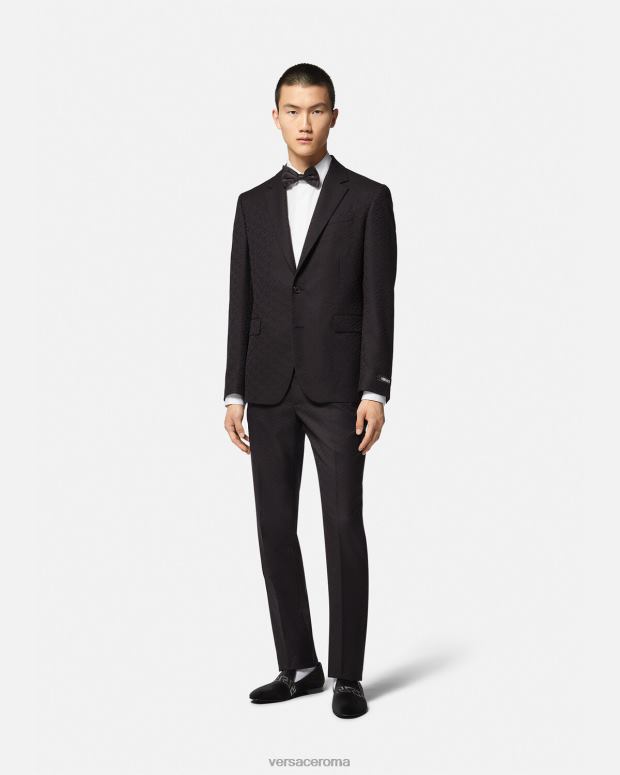 esso Versace uomini blazer sartoriale la greca nero JT08Z1264 vestiario
