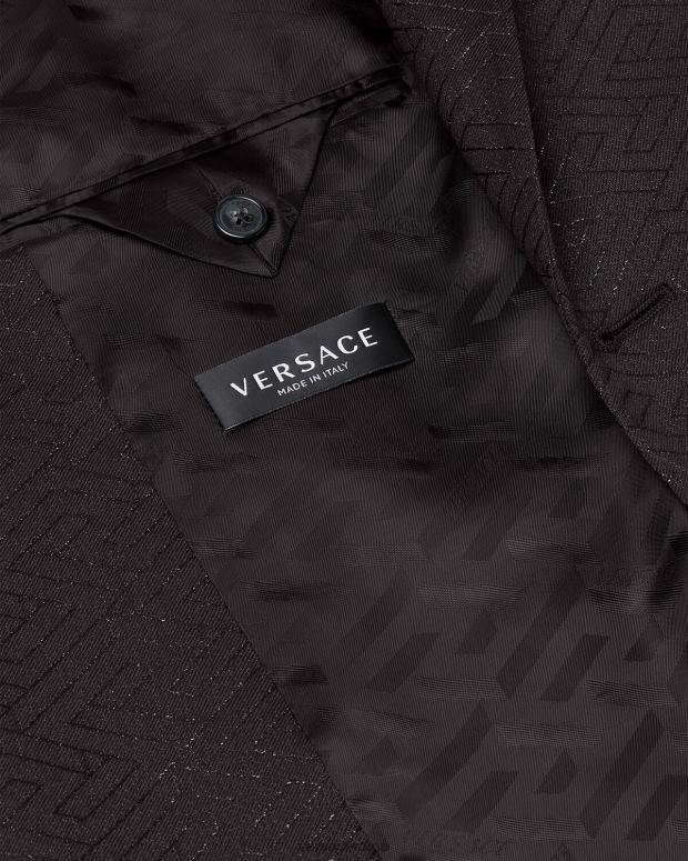 esso Versace uomini giacca jacquard la greca nero JT08Z1277 vestiario