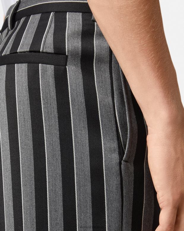 esso Versace uomini pantaloni di lana a righe grigio JT08Z1269 vestiario