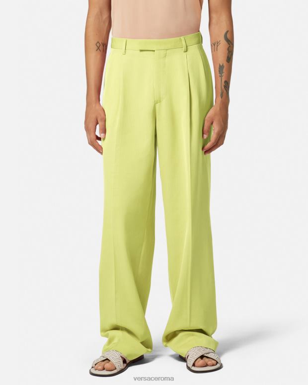 esso Versace uomini pantaloni formali a gamba larga lime JT08Z1273 vestiario