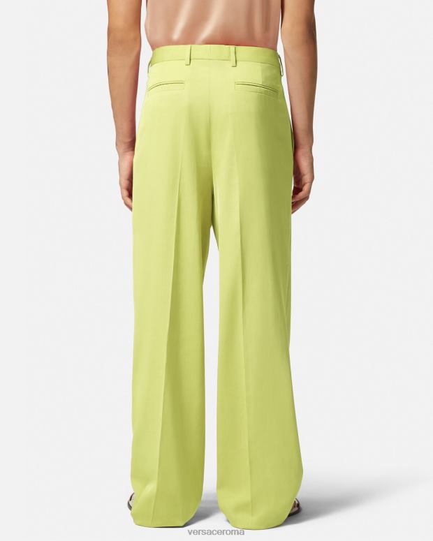 esso Versace uomini pantaloni formali a gamba larga lime JT08Z1273 vestiario