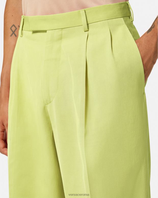 esso Versace uomini pantaloni formali a gamba larga lime JT08Z1273 vestiario