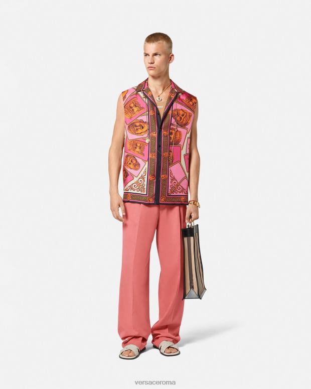 esso Versace uomini pantaloni formali a gamba larga rosa JT08Z1274 vestiario