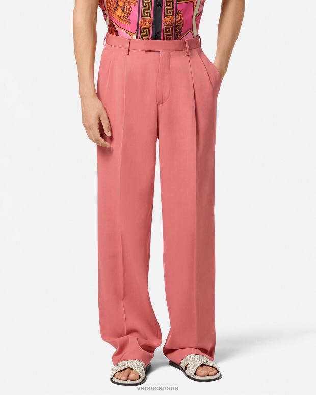 esso Versace uomini pantaloni formali a gamba larga rosa JT08Z1274 vestiario