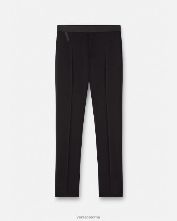 esso Versace uomini pantaloni formali in misto mohair nero JT08Z1261 vestiario