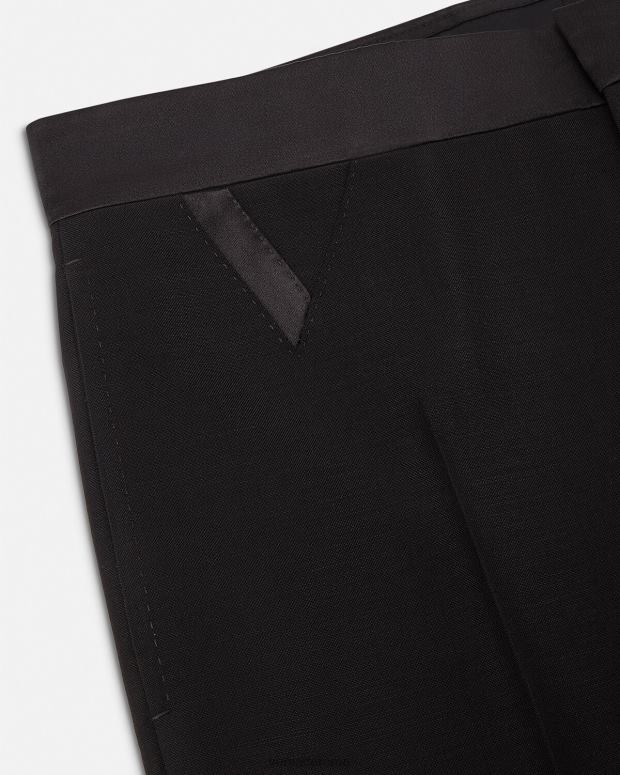esso Versace uomini pantaloni formali in misto mohair nero JT08Z1261 vestiario