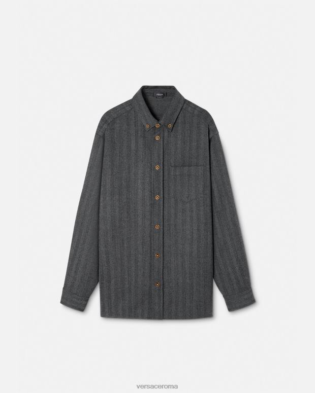 esso Versace uomini Sovracamicia in cashmere con Medusa grigio JT08Z1302 vestiario